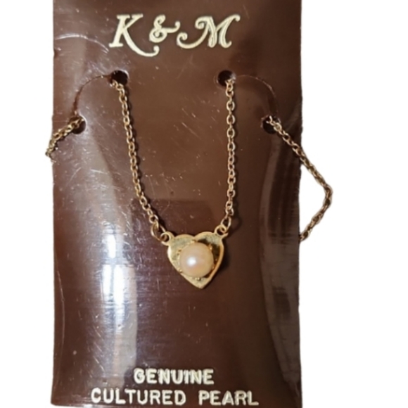Fashion heart genuine pearl chain goldtone bracelet new - Picture 1 of 5